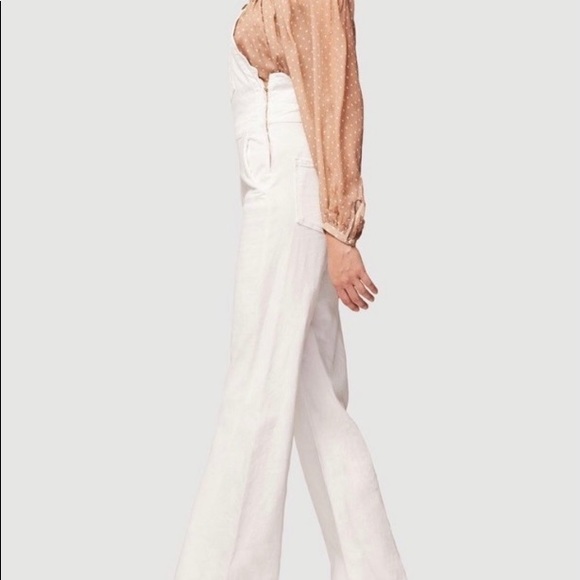 Frame Denim Scallop Edge Overalls in Blanc or White, Sz XS - Picture 2 of 10